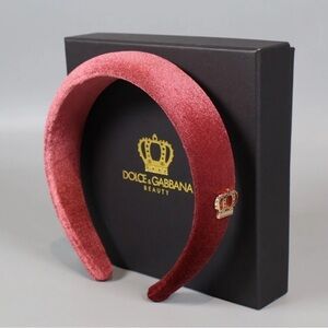Dolce & Gabbana Burgundy Velvet Headband